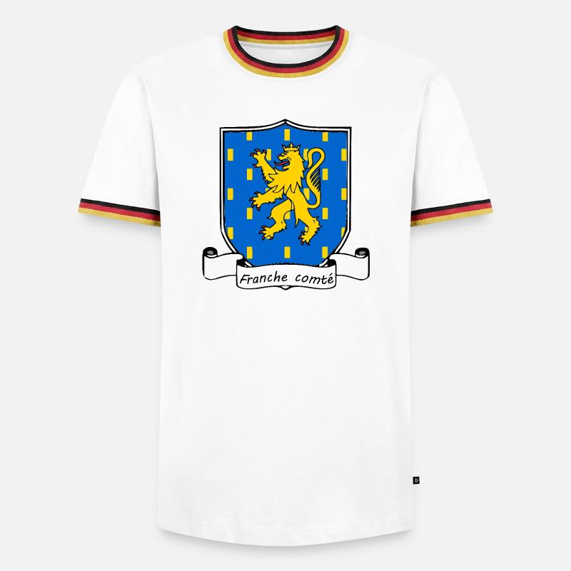 Franche-Comté - Männer Kontrast-T-Shirt - Weiß/Dreifarbig
