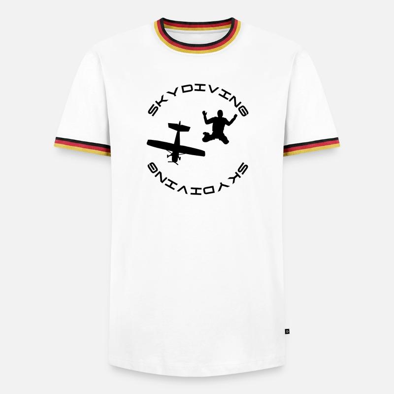 Skydiver - Männer Kontrast-T-Shirt - Weiß/Dreifarbig