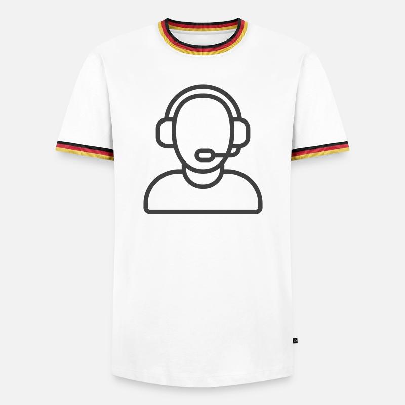 Help Desk Support icon logo - Men's Ringer Shirt - white/tricolour