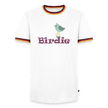Golf-Birdie - Männer Kontrast-T-Shirt - Weiß/Dreifarbig - Vorne - AI Model Female 172 light (172cm) & AI Model Male 185 light (185cm)