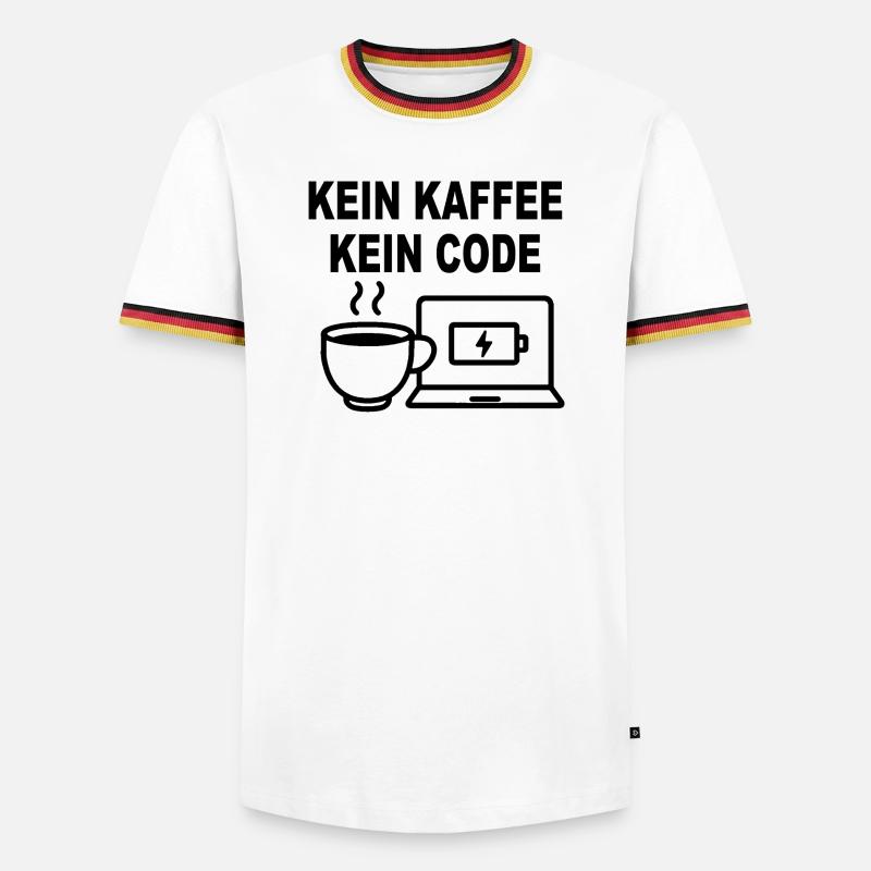 Kein Kaffee Kein Code - Conception de programmeur amusant - T-shirt contrasté Homme - blanc/tricolore