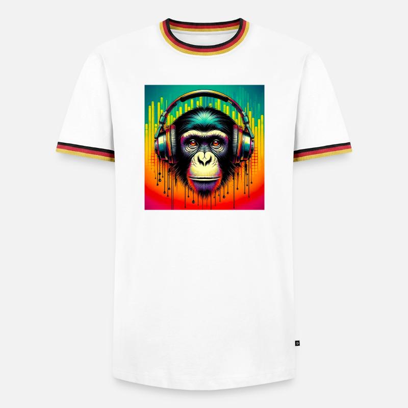 Chimpanzee Monkey - Men's Ringer Shirt - white/tricolour