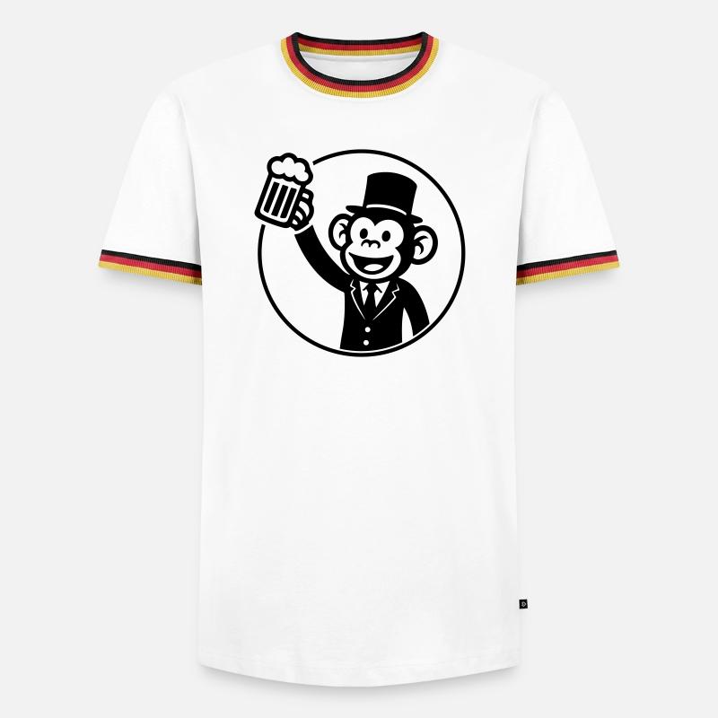 Affe Bräutigam Junggeselle Bier - Männer Kontrast-T-Shirt - Weiß/Dreifarbig
