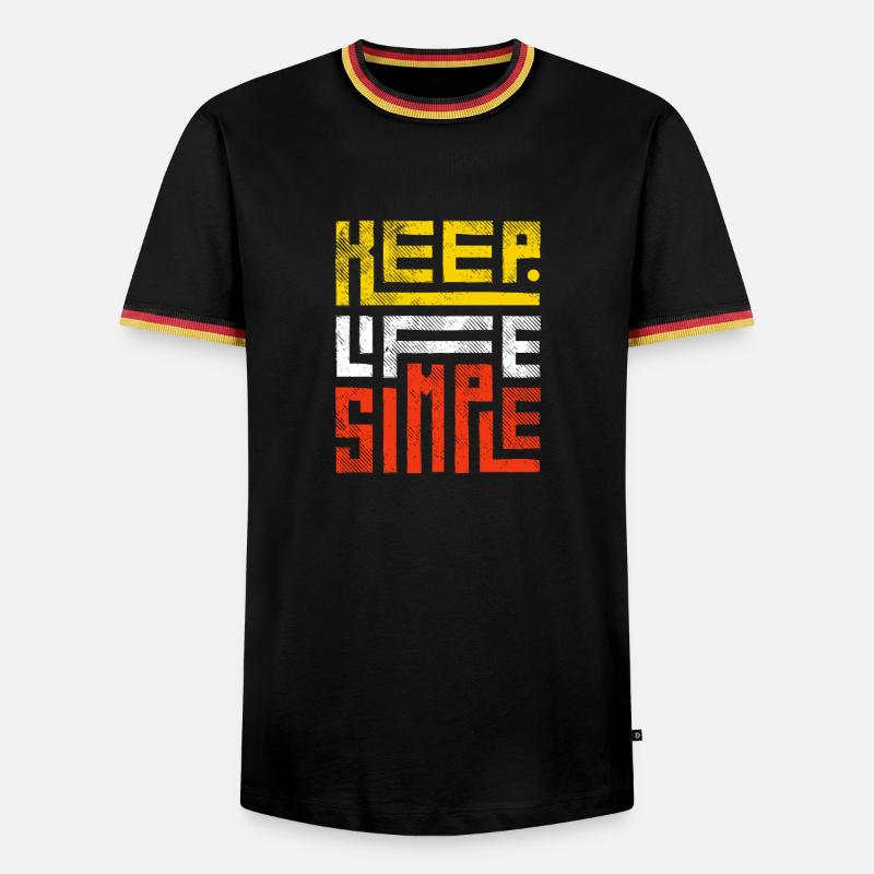 Positive Message: Keep it Simple - Men's Ringer Shirt - black/tricolour