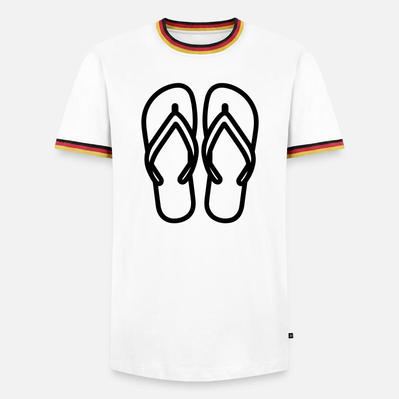 Flip flops - Men's Ringer Shirt - white/tricolour