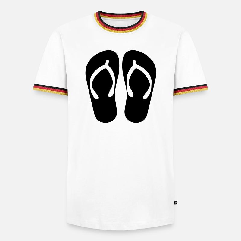 Flip flops - Men's Ringer Shirt - white/tricolour