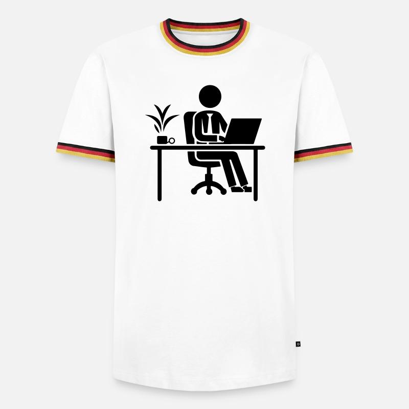 Arbeiter Computer Job Schreibtisch - Männer Kontrast-T-Shirt - Weiß/Dreifarbig