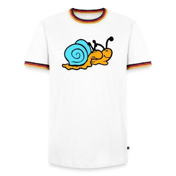 2 Snail Shell Snails Team In Love Friends - Men's Ringer Shirt - white/tricolour - Front - AI Model Female 172 light (172cm) & AI Model Male 185 light (185cm)