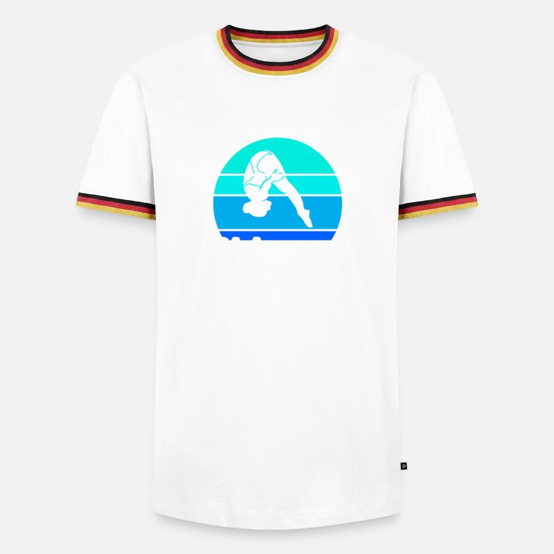 Diving diving board - Men's Ringer Shirt - white/tricolour