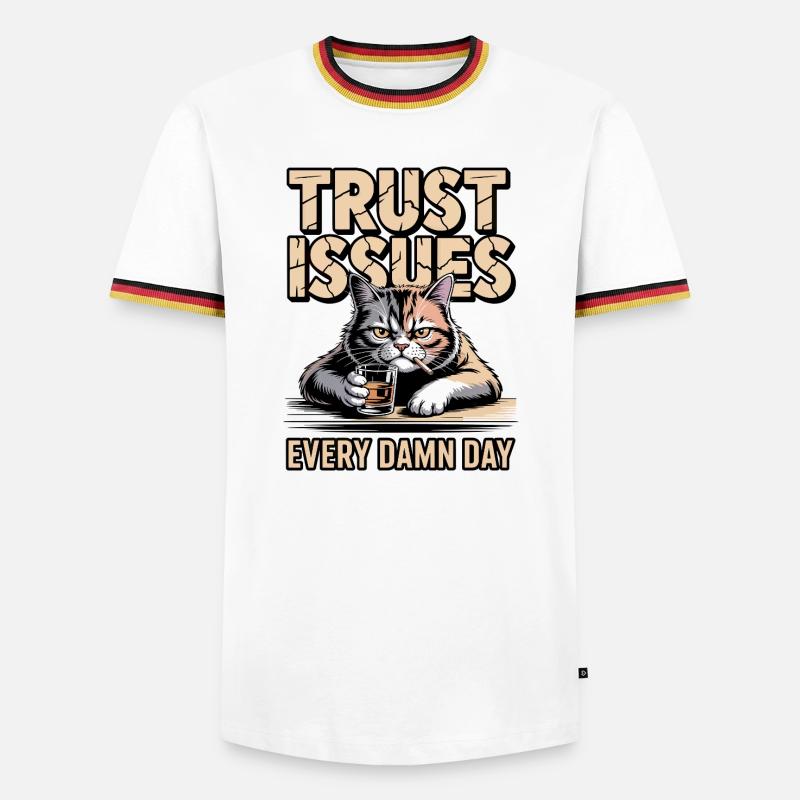 Trust Issues Cat - Men's Ringer Shirt - white/tricolour