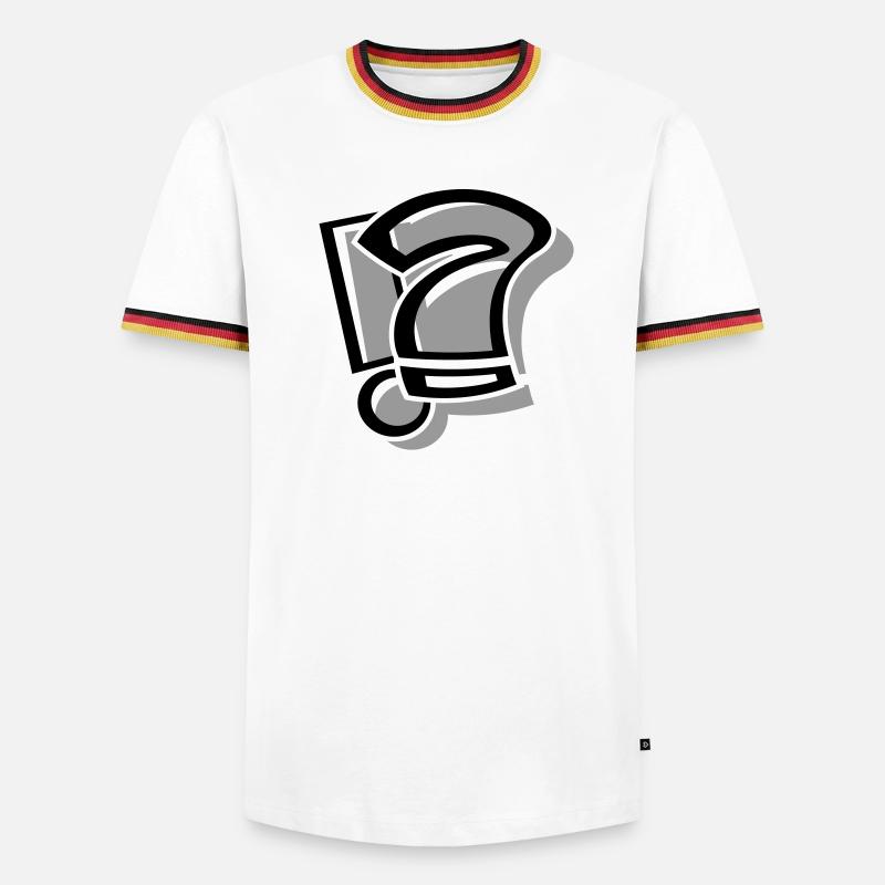 !? Point d’interrogation d’exclamation - T-shirt contrasté Homme - blanc/tricolore