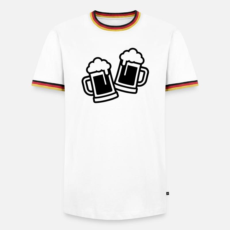Bierkrug Bier Bierglas - Männer Kontrast-T-Shirt - Weiß/Dreifarbig