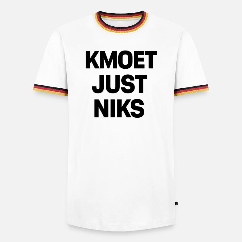 Kmoet just nothing, Antwerp dialect Shirts - Men's Ringer Shirt - white/tricolour