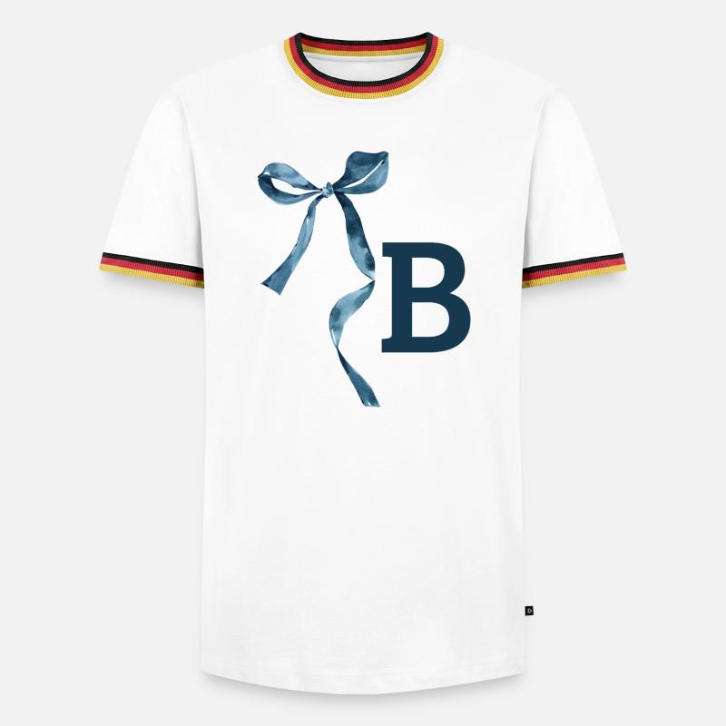 Monogramm b Geschenkidee - Männer Kontrast-T-Shirt - Weiß/Dreifarbig