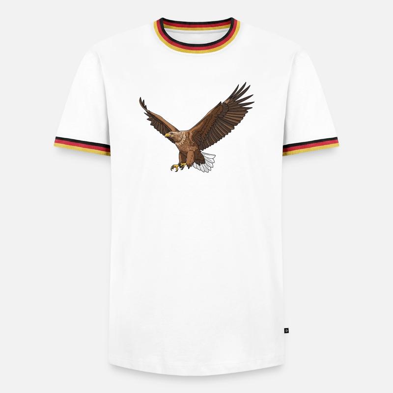 White-tailed Eagle Haliaeetus albicilla Eagle - Men's Ringer Shirt - white/tricolour