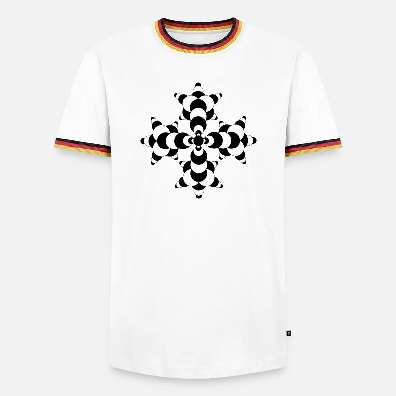 Fractal Molecule Crop Circle - Men's Ringer Shirt - white/tricolour
