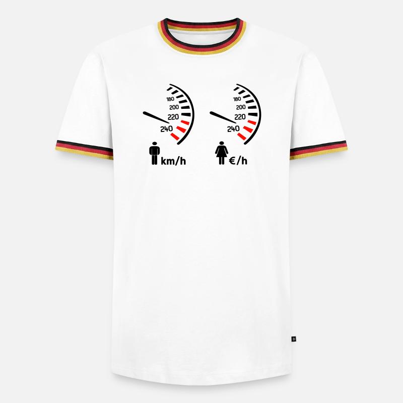 Speedometer km/h and expense meter - Men's Ringer Shirt - white/tricolour