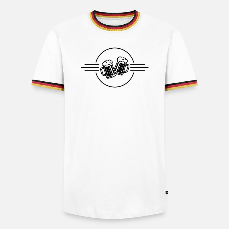 Bier Anstoßen Bierkrug - Männer Kontrast-T-Shirt - Weiß/Dreifarbig