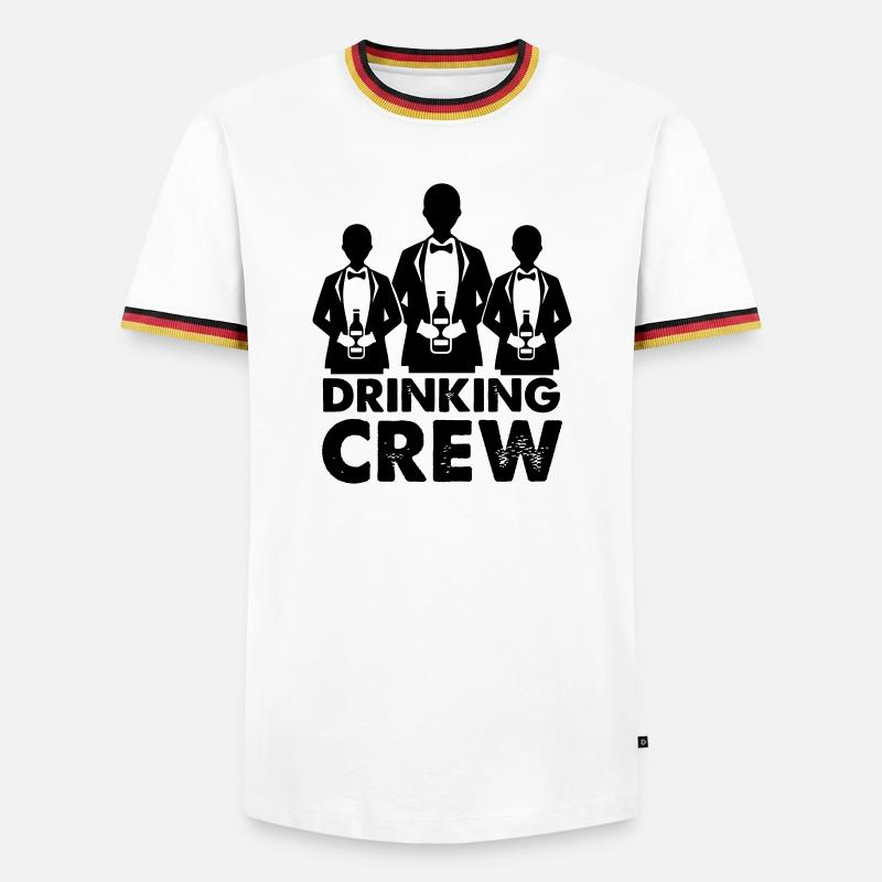 drinking_crew_01 - Männer Kontrast-T-Shirt - Weiß/Dreifarbig