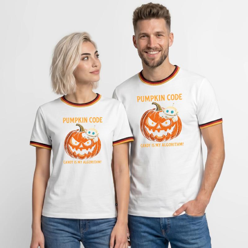 Pumpkin Code : Candy est mon algorithme ! T-shirt contrasté Homme
