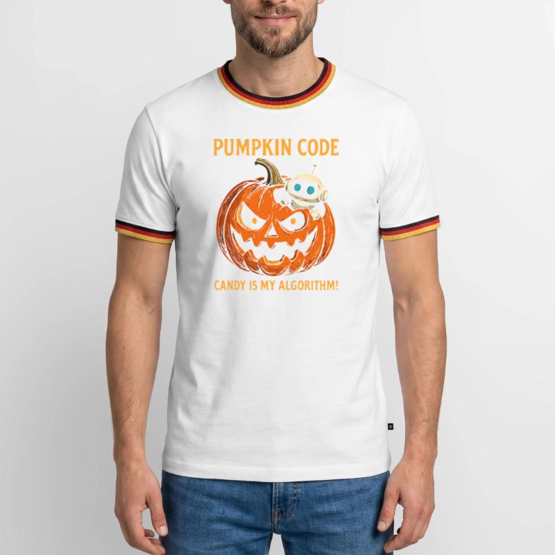 Pumpkin Code: Candy is My Algorithm ! Männer Kontrast-T-Shirt