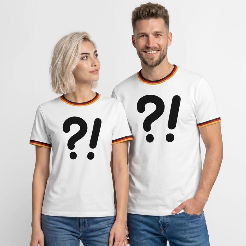 Points d’interrogation et points d’exclamation T-shirt contrasté Homme