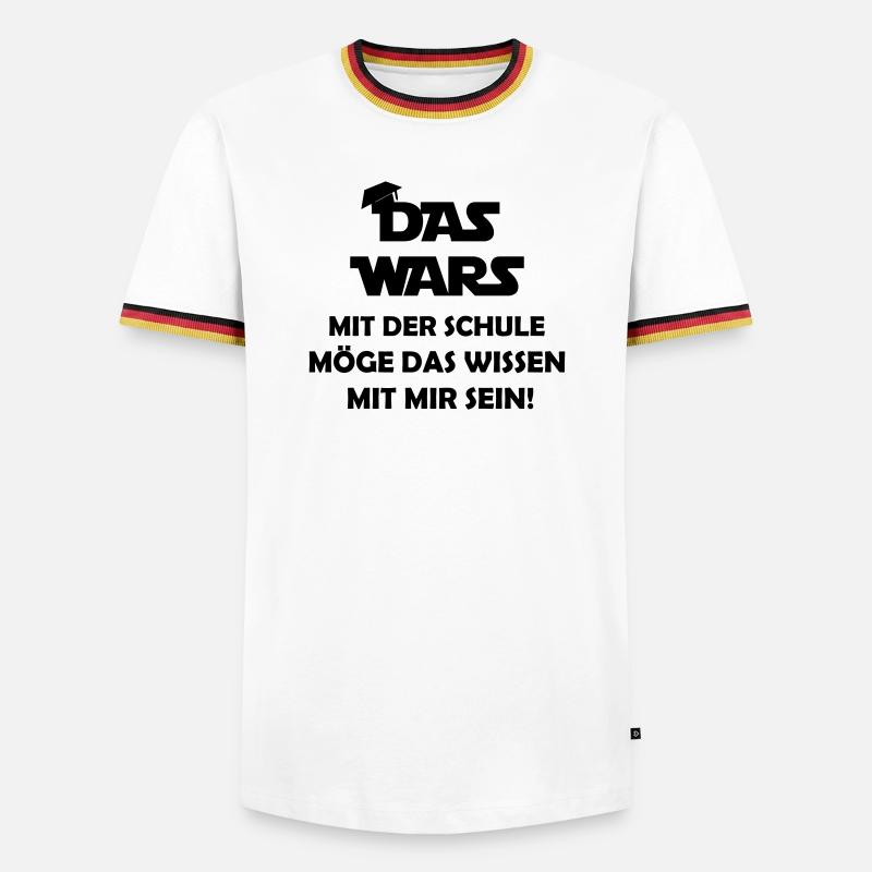 das_wars_mit_der_schule - Männer Kontrast-T-Shirt - Weiß/Dreifarbig