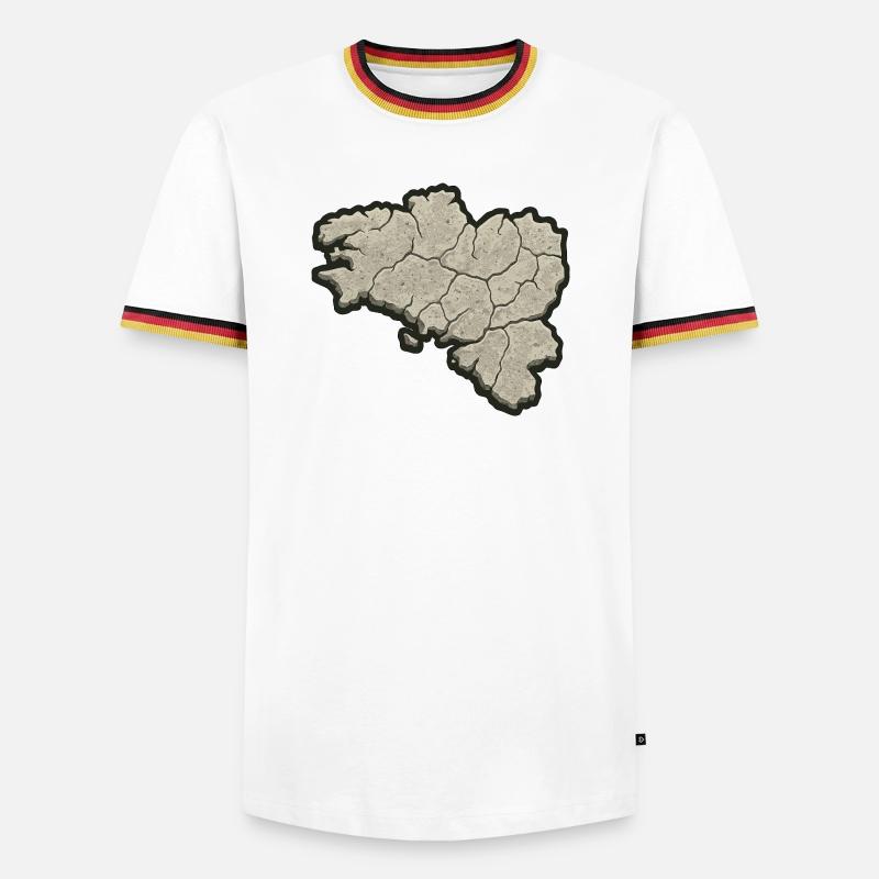 Brittany Pierre Map – Breton Identity & Pride - Men's Ringer Shirt - white/tricolour