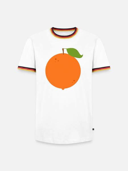 Vivid Orange Fruit Illustration - Men's Ringer Shirt - white/tricolour