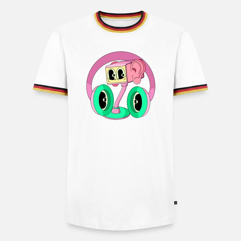 FREQUENZ - Männer Kontrast-T-Shirt - Weiß/Dreifarbig
