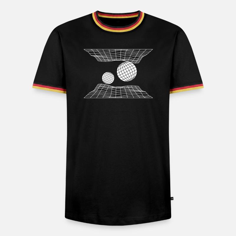 Futuristic Grid Space Spheres Design - Men's Ringer Shirt - black/tricolour