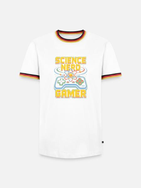 Science Nerd Gamer Atom Controller Wissenschaft - T-shirt contrasté Homme - blanc/tricolore