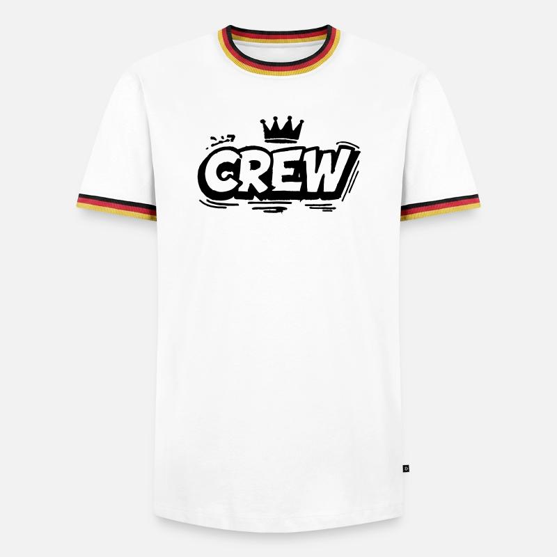 Crew Mitglied Graffiti - Männer Kontrast-T-Shirt - Weiß/Dreifarbig