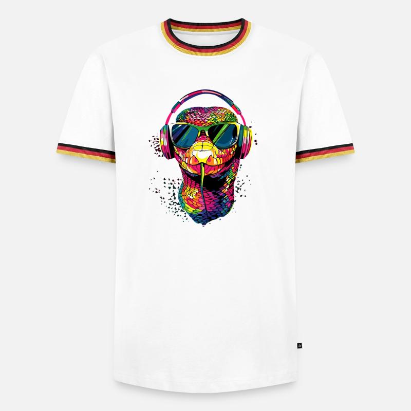 Schlange Python Kobra Klapperschlange Schlangen - Männer Kontrast-T-Shirt - Weiß/Dreifarbig