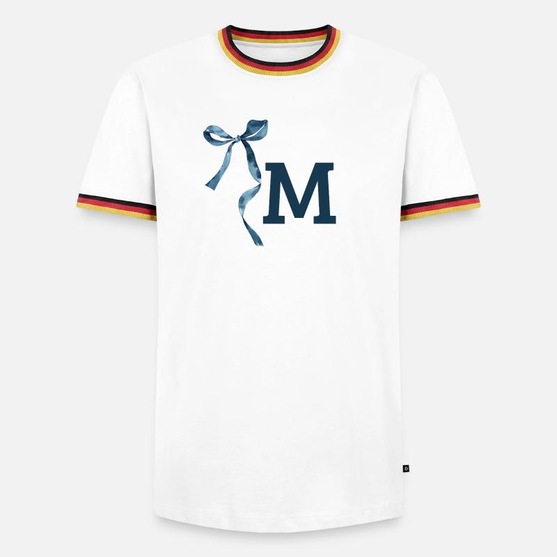 Monogramm m Geschenkidee - Männer Kontrast-T-Shirt - Weiß/Dreifarbig