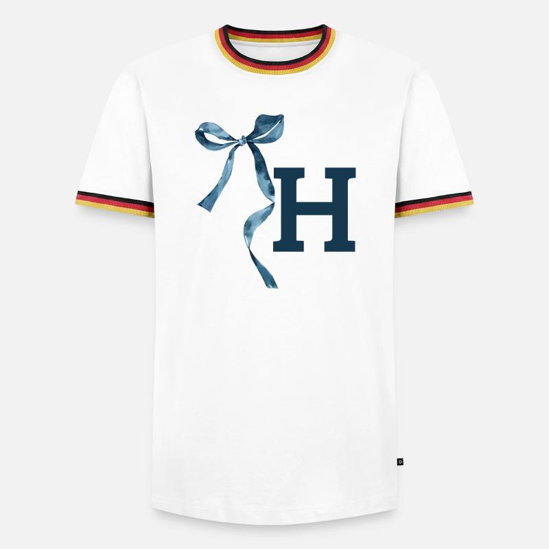 Monogram h Geschenkidee - Männer Kontrast-T-Shirt - Weiß/Dreifarbig