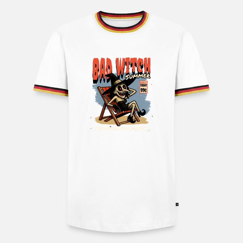 Skull Witch in Summer Vampire - Men's Ringer Shirt - white/tricolour