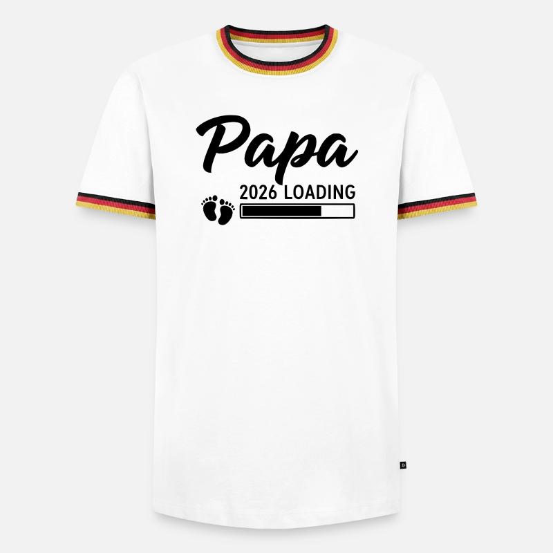 Papa 2026 Loading - Männer Kontrast-T-Shirt - Weiß/Dreifarbig