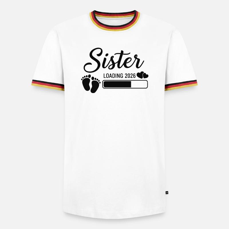 Sister Loading 2026 - Männer Kontrast-T-Shirt - Weiß/Dreifarbig