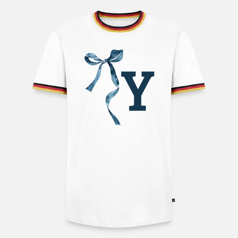 Monogramm und Geschenkidee - Männer Kontrast-T-Shirt - Weiß/Dreifarbig