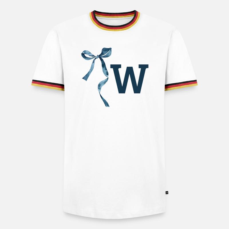 Monogramm mit Geschenkidee - Männer Kontrast-T-Shirt - Weiß/Dreifarbig