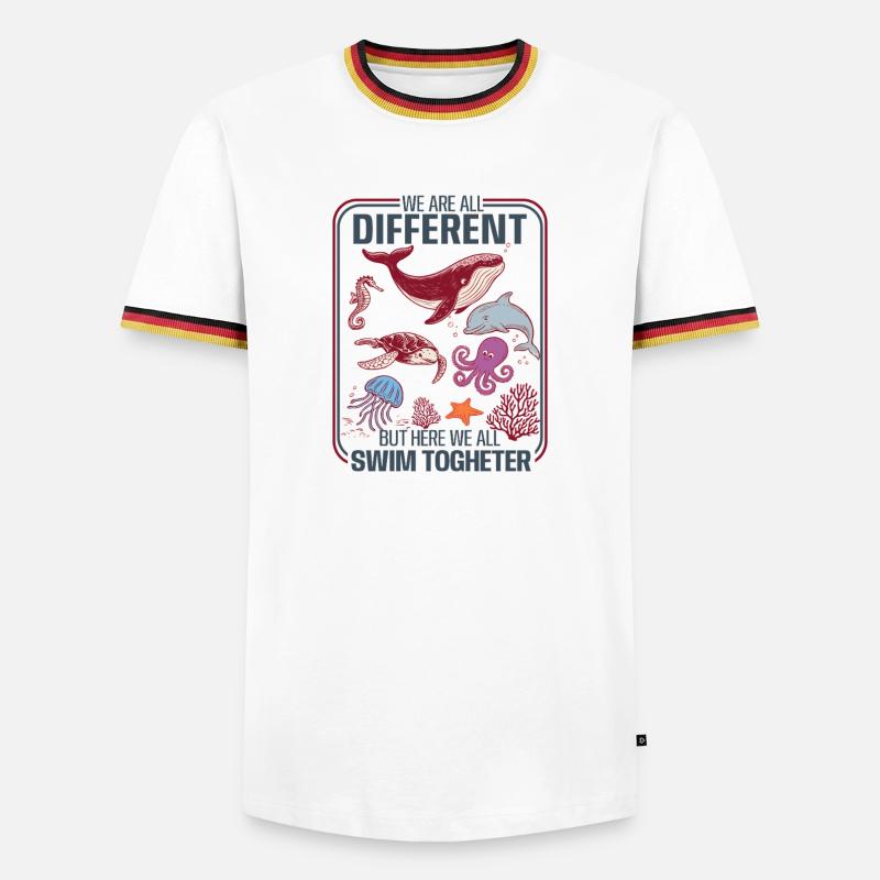Underwater Diversity Unity Design - Men's Ringer Shirt - white/tricolour