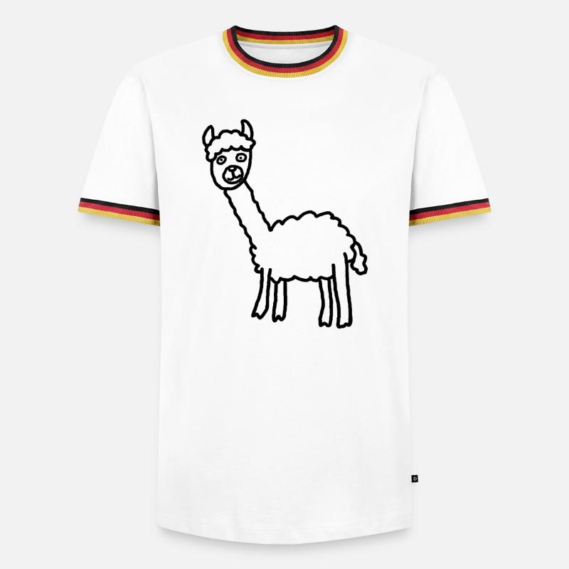 Llama Alpaca Silhouette Minimalstil - Männer Kontrast-T-Shirt - Weiß/Dreifarbig