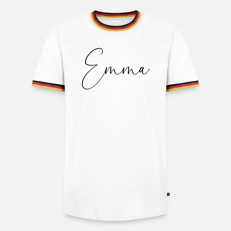 Emma / Handwriting Personalized Design - Men's Ringer Shirt - white/tricolour