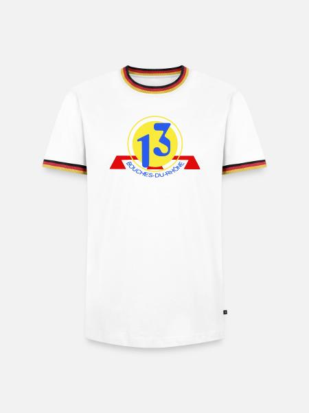 Logo 13 Bouches-du-Rhône - Men's Ringer Shirt - white/tricolour