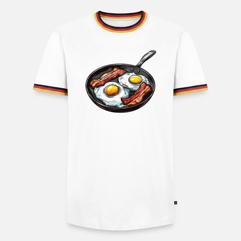 Kitchen Magic Breakfast Motif - Men's Ringer Shirt - white/tricolour
