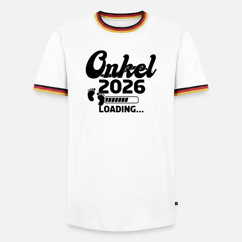 Onkel 2026 Loading - Männer Kontrast-T-Shirt - Weiß/Dreifarbig