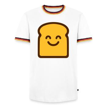 Toast mignon - T-shirt contrasté Homme - blanc/tricolore - Devant - AI Model Female 172 light (172cm) & AI Model Male 185 light (185cm)