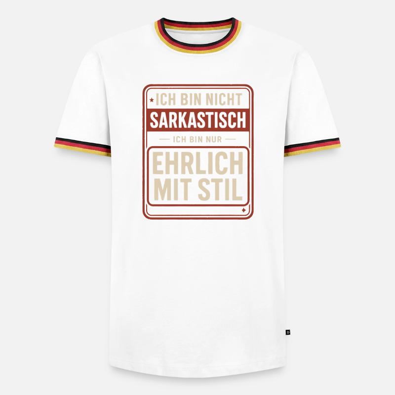 Nicht sarkastisch – ehrlich mit Stil Spruch - Männer Kontrast-T-Shirt - Weiß/Dreifarbig