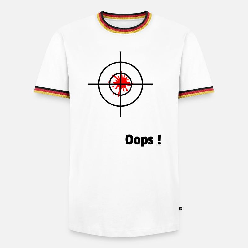 Oops - Männer Kontrast-T-Shirt - Weiß/Dreifarbig